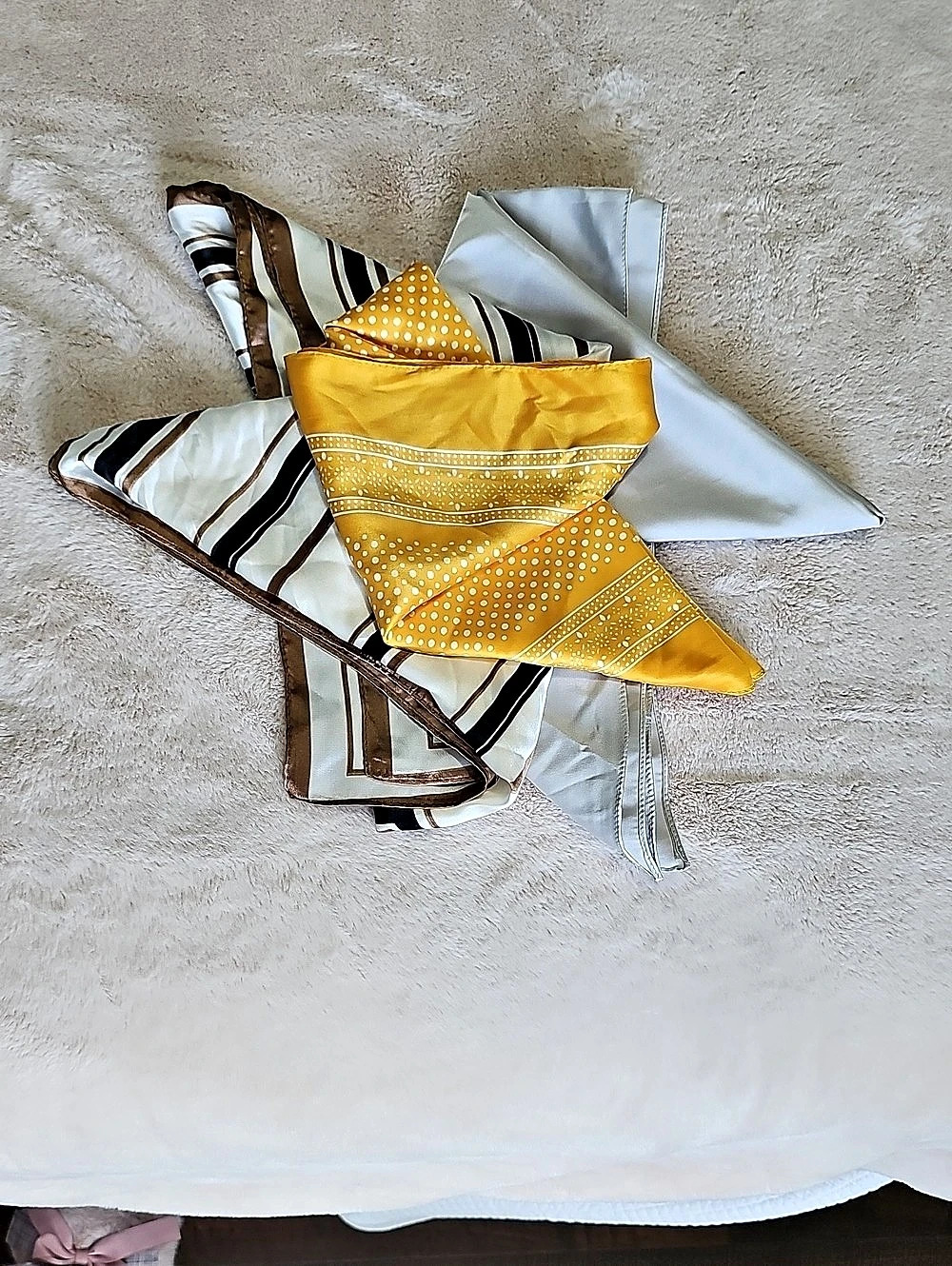 3-Piece Satin Textured Scarf Set